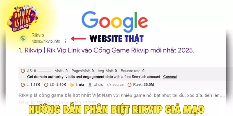 Hướng dẫn phân biệt RIKVIP giả mạo