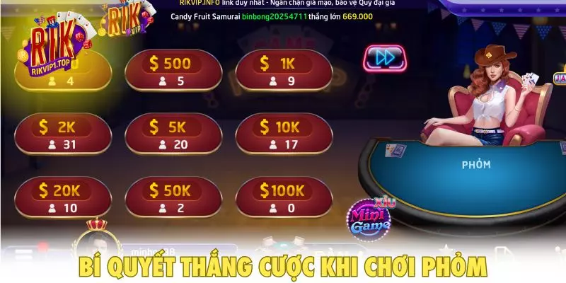 Bí quyết thắng cược khi chơi Phỏm